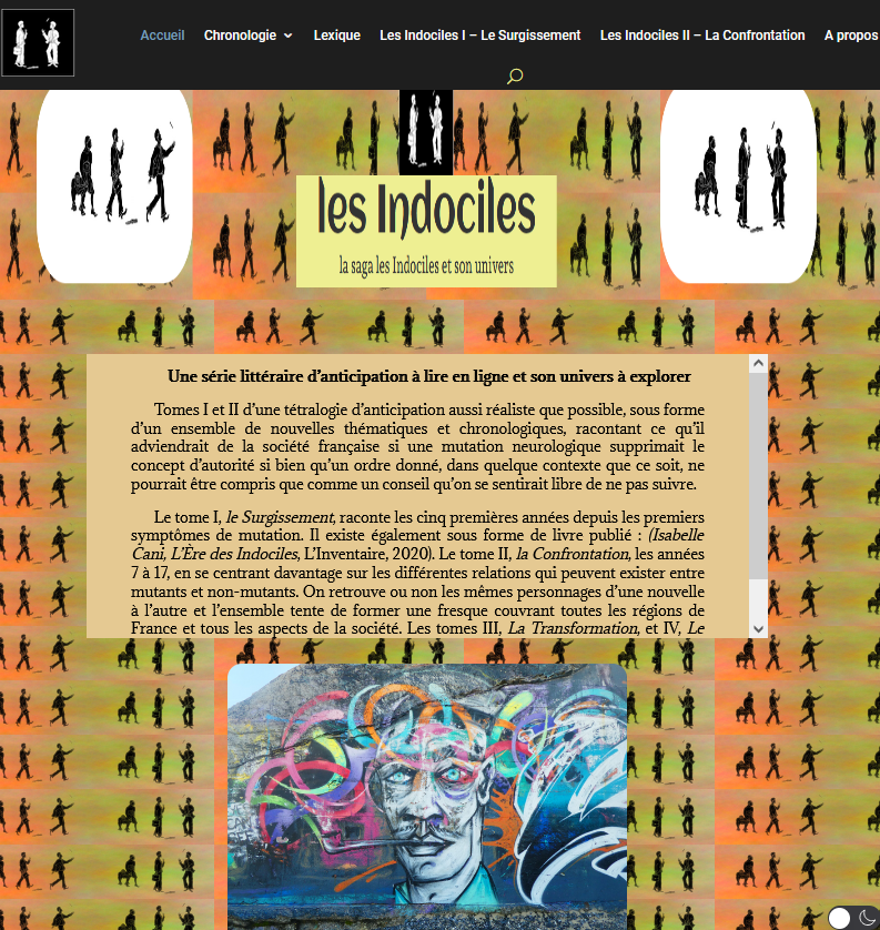 screenshot page d'accueil du site https://les-indociles.fr